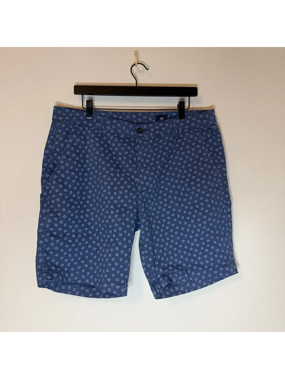 AG Adriano Goldschmied Men’s 36R Blue Floral Print Stretch Golf Chino Shorts